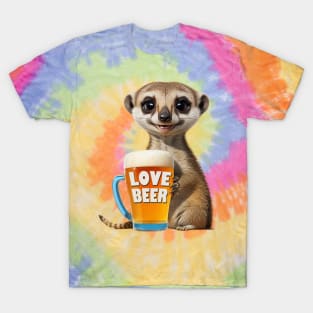 Cute Meerkat and Beer Mug T-Shirt